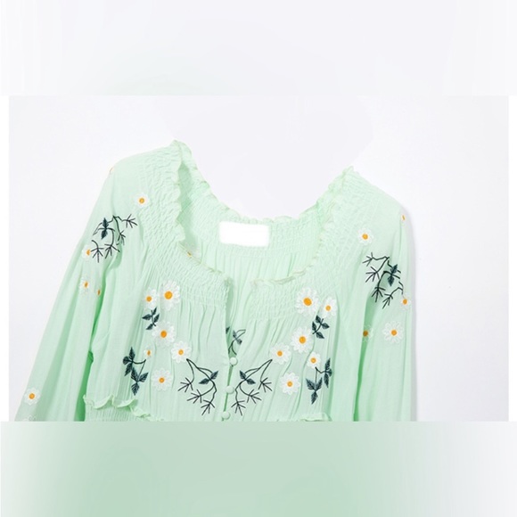 Summer Island Daisy Blooms Floral Embroidered Cotton Maxi Dress - Picture 13 of 14